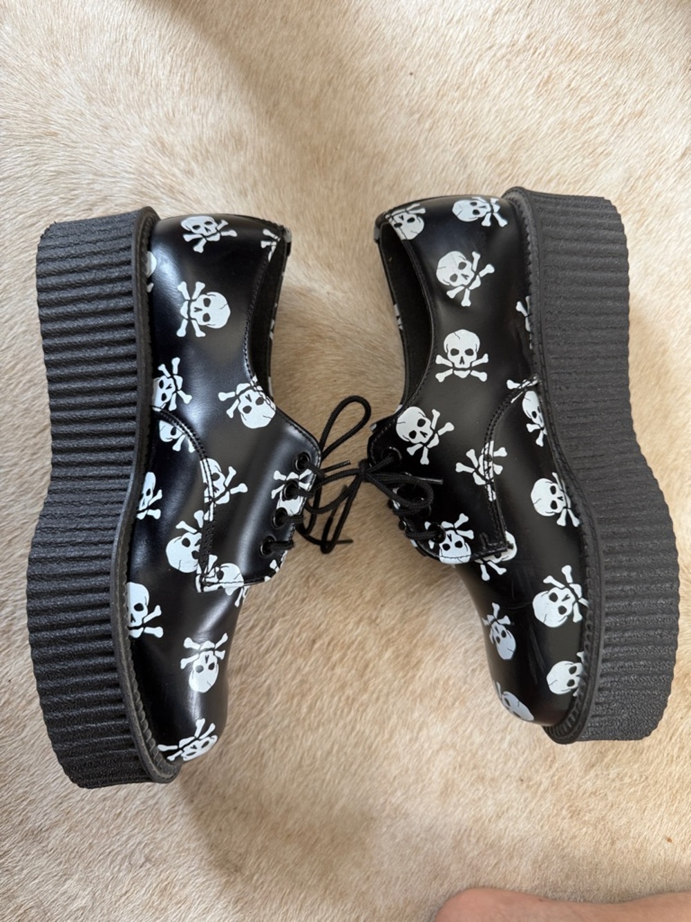 T.U.K. Skull Creepers Platform Shoes Goth Punk Y2K Oxford size 7 - Picture 7 of 8